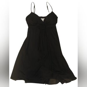 Speechless Black Spaghetti-Strap Empire Waist Slip Dress with Tie Detail